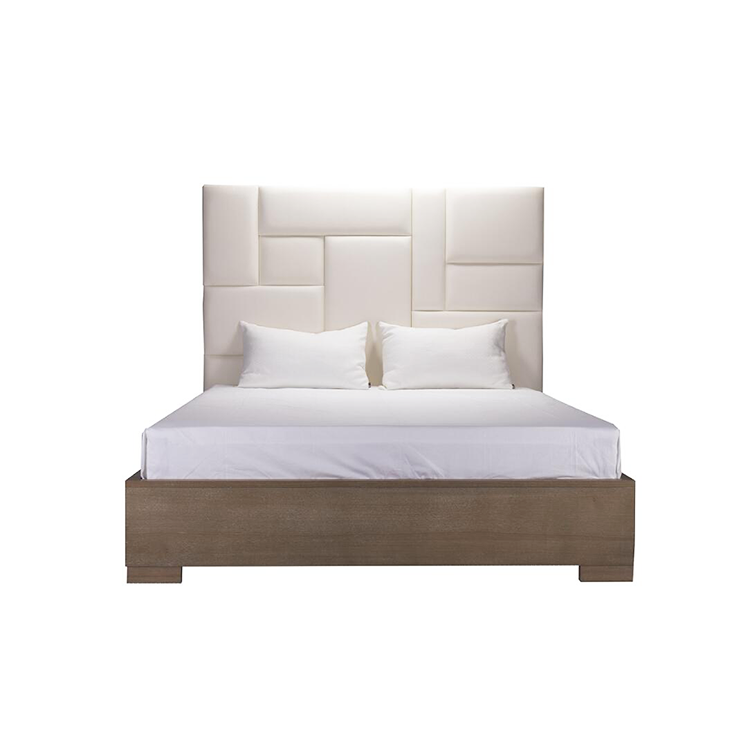 酒店现代感软包实木框架床|UM66-5023
