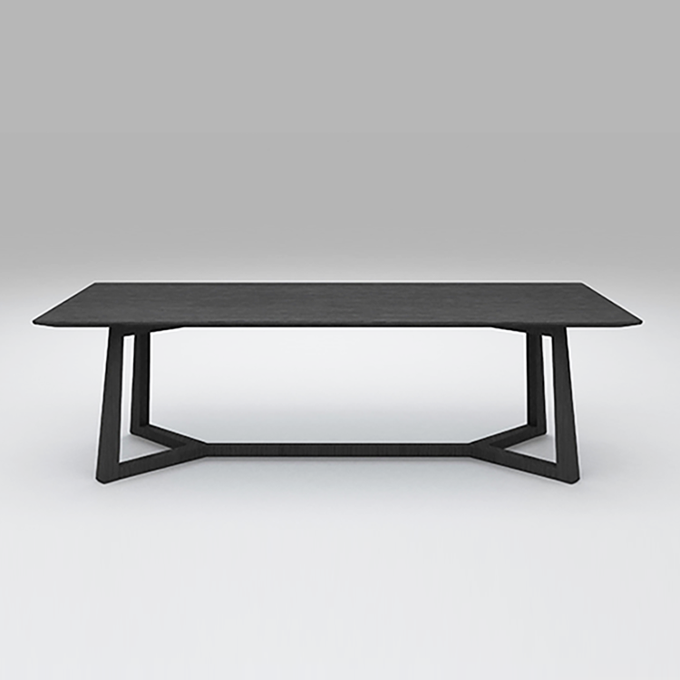 高档黑色实木餐厅开型餐桌｜DT1501