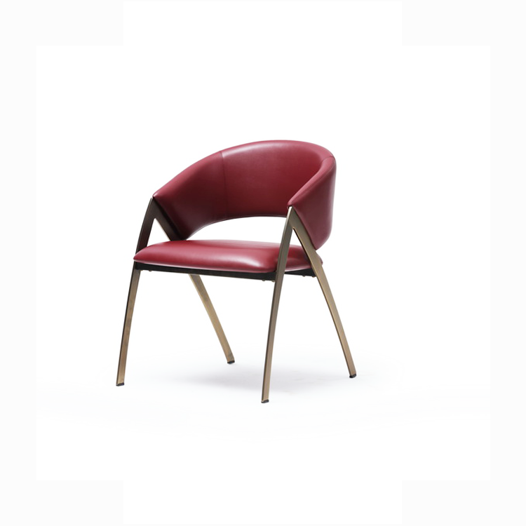 餐厅时尚红色真皮餐椅|JZ-C539